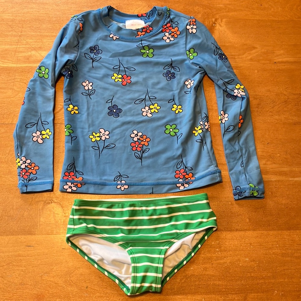Hanna Andersson long sleeve rash guard and bikini bottoms, size 5 (110 cm)